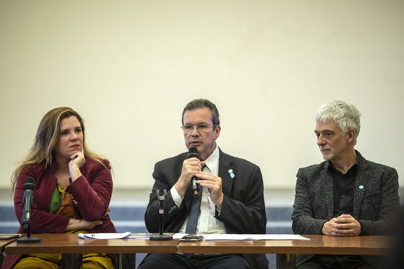 Cardoso, Bauer y Martínez durante la presentación del MICA 2023