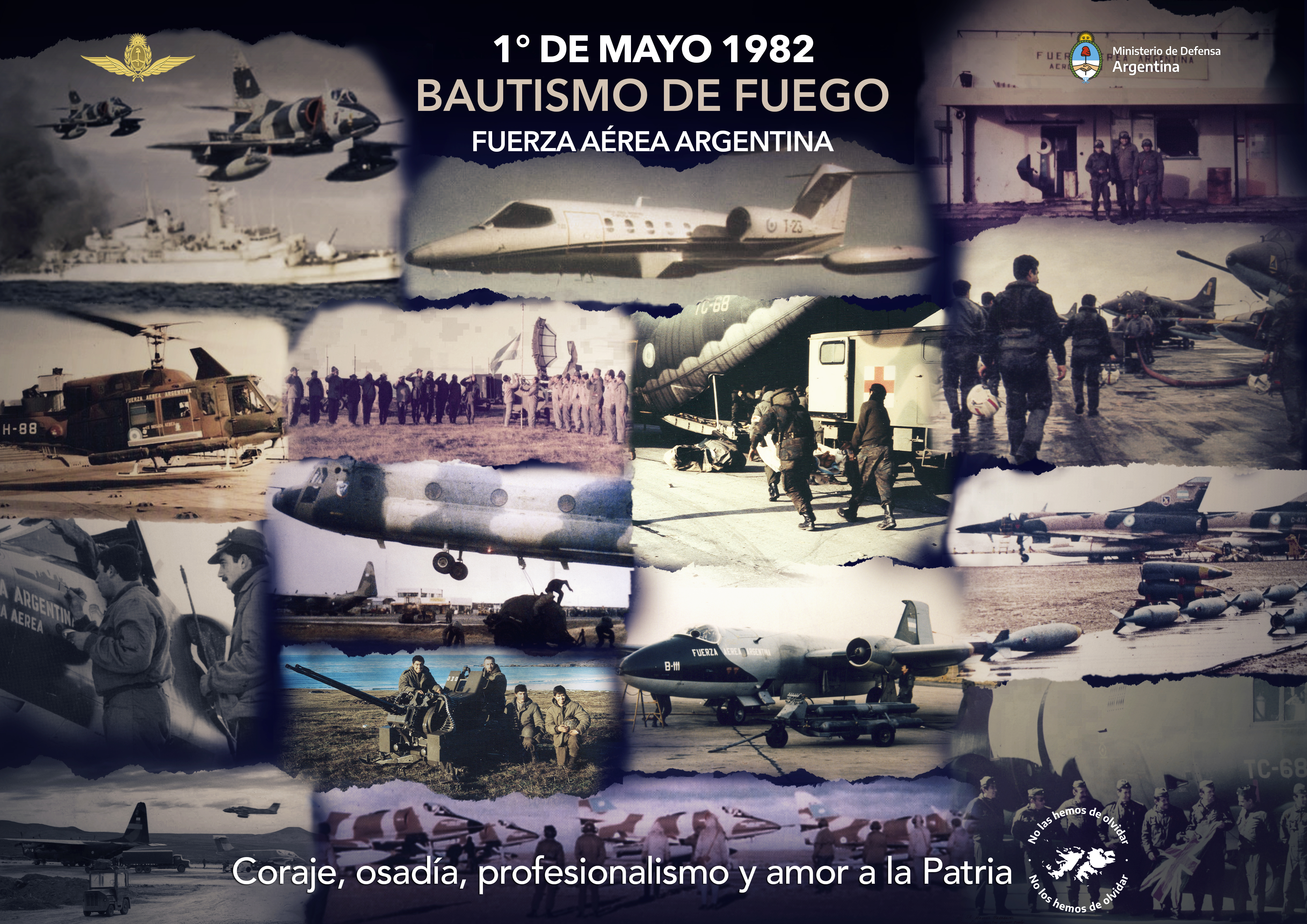 Afiche Bautismo de Fuego de la Fuerza Aérea Argentina