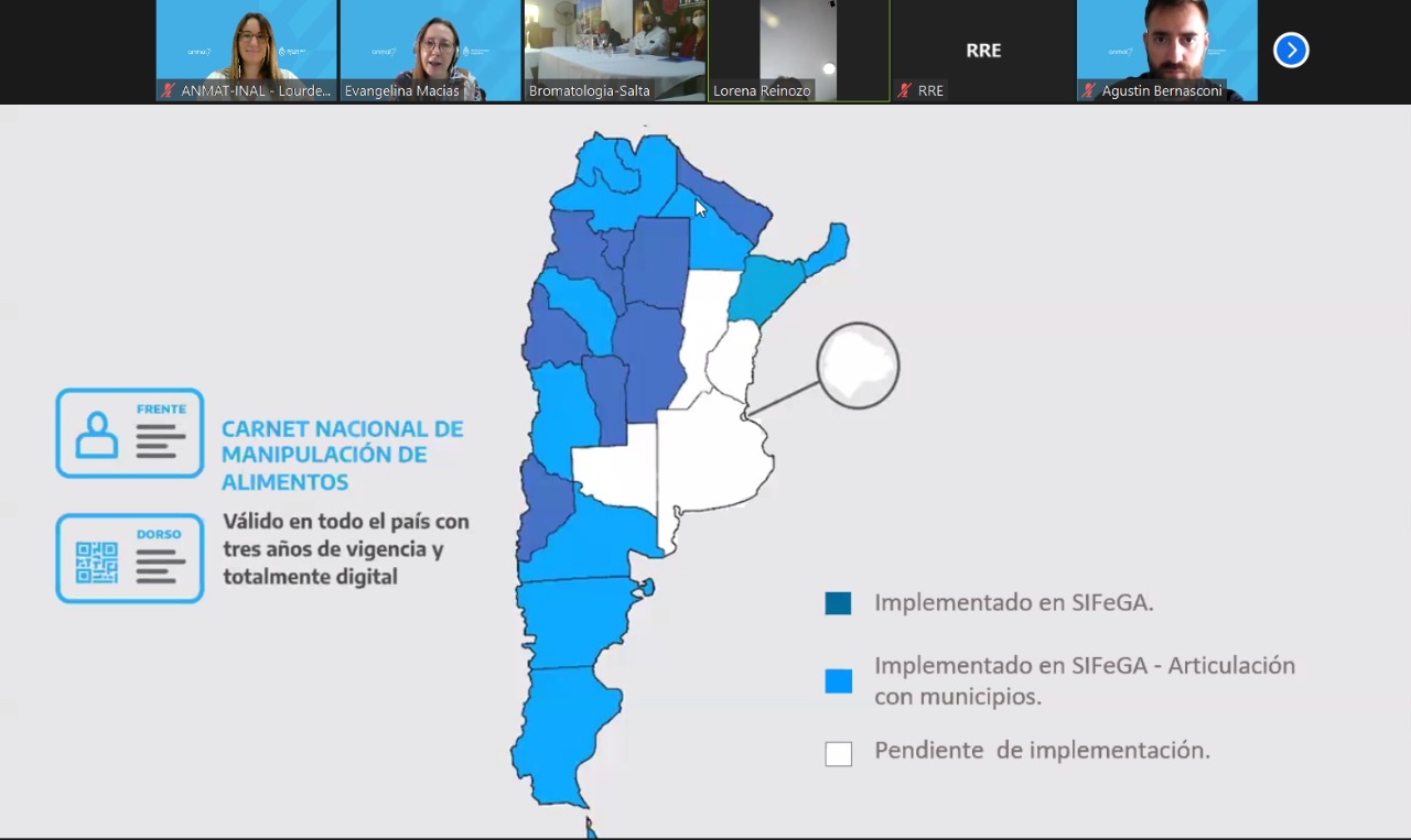 Mapa de implementación del carnet de manipuladores en SIFeGA_print de pantalla