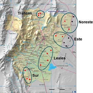 Figura 1. Zonas con puntos de muestreo.