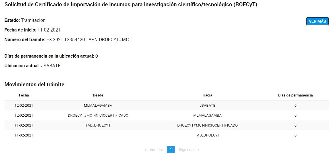 Imagen 4 - Seguimiento del trámite