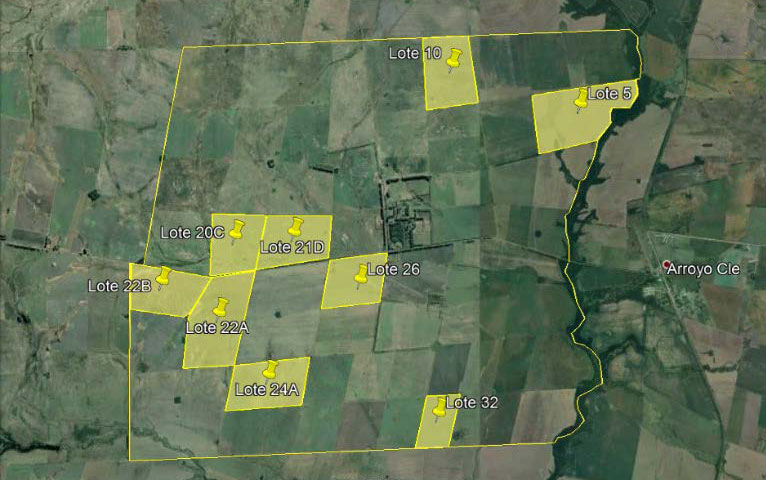 Mapa satelital de los lotes