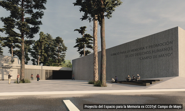 Plaza de acceso al Espacio para la Memoria y la Promoción de los Derechos Humanos Campo de Mayo