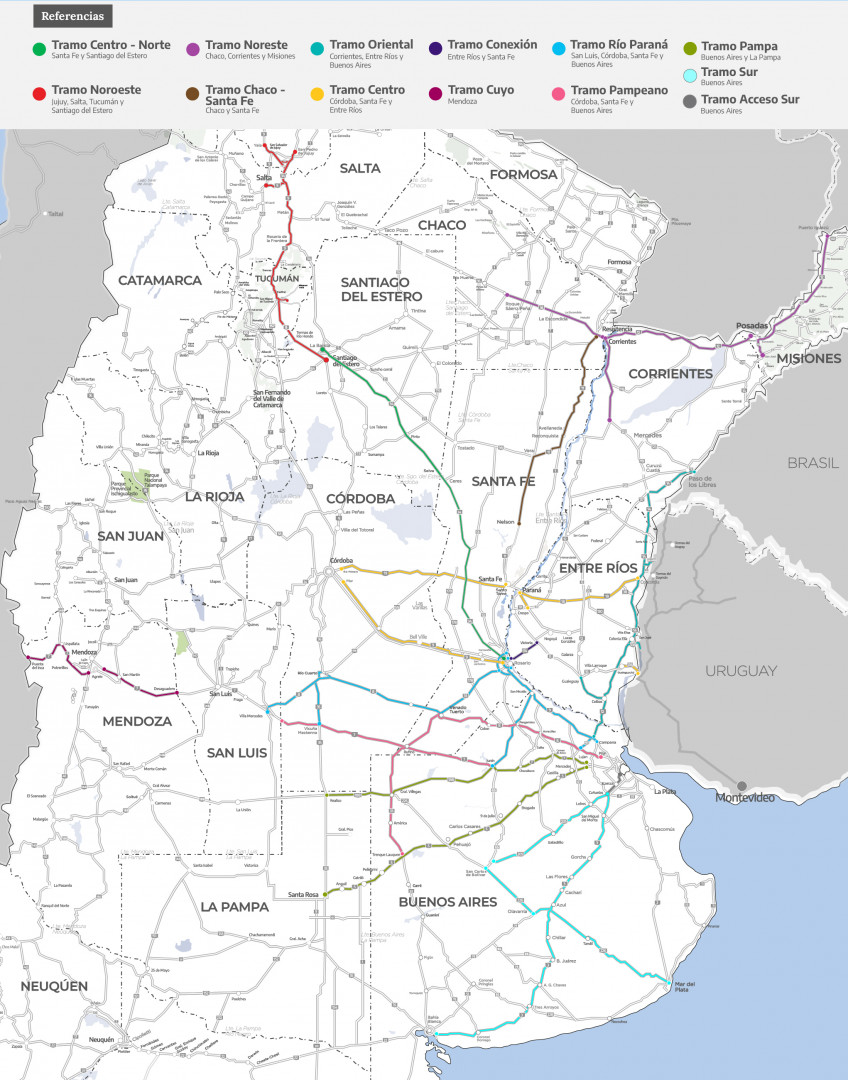 Mapa de la Red Federal de Concesiones